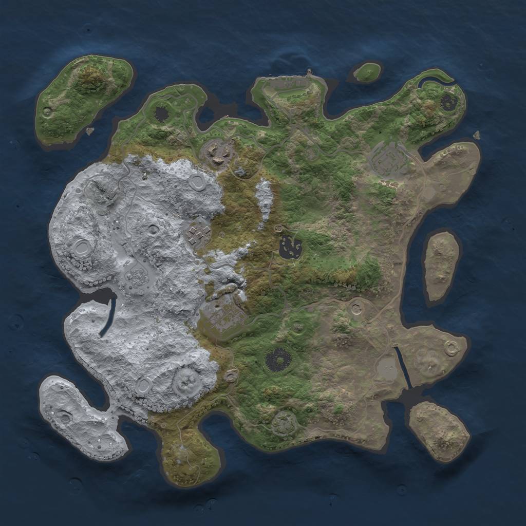 Rust Map: Procedural Map, Size: 3200, Seed: 369, 12 Monuments