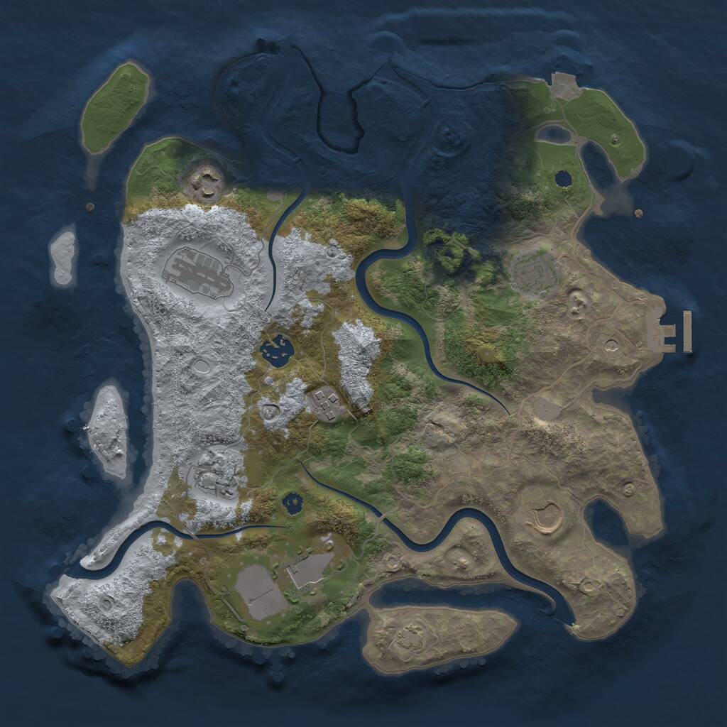 Rust Map: Procedural Map, Size: 3500, Seed: 76918719, 12 Monuments
