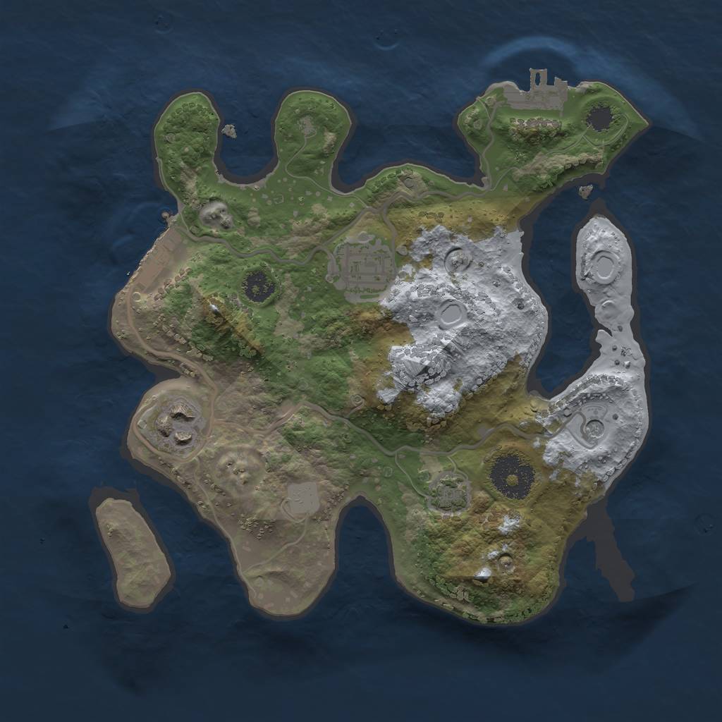 Rust Map: Procedural Map, Size: 2500, Seed: 8992, 9 Monuments