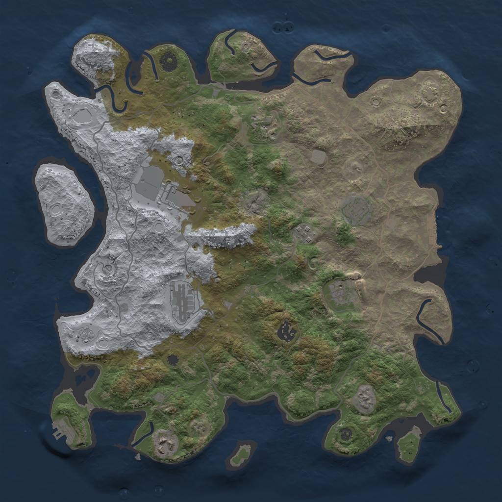 Rust Map: Procedural Map, Size: 4000, Seed: 85655678, 16 Monuments