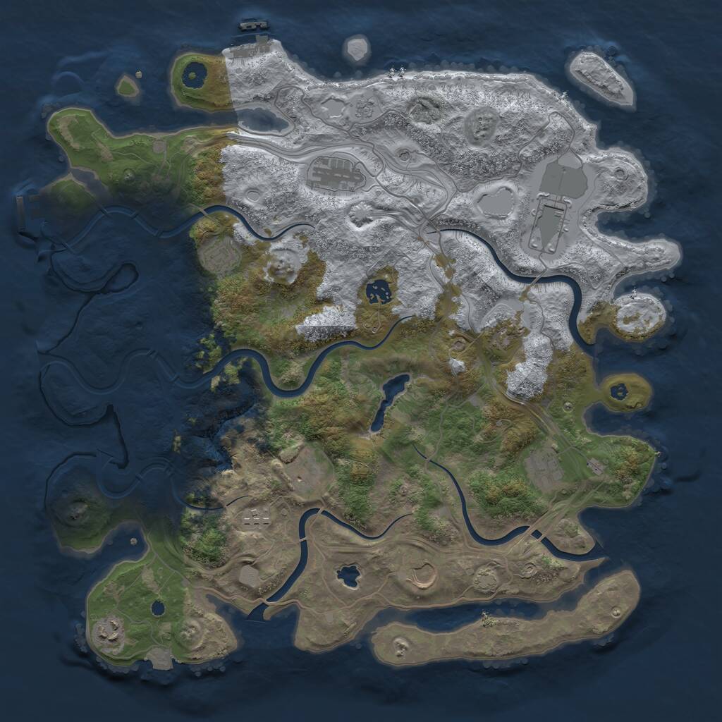 Rust Map: Procedural Map, Size: 4250, Seed: 2678036, 16 Monuments
