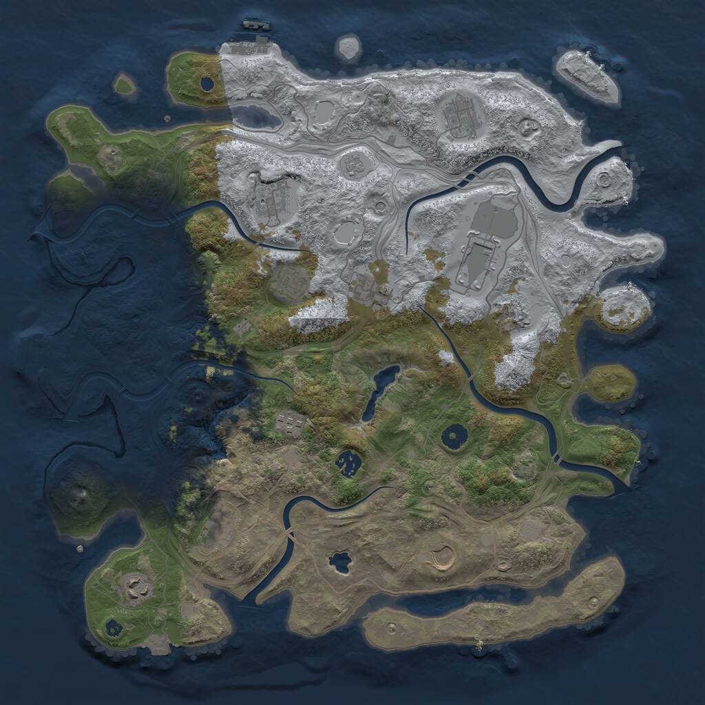 Rust Map: Procedural Map, Size: 4250, Seed: 2678036, 17 Monuments