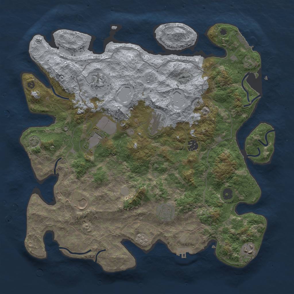 Rust Map: Procedural Map, Size: 4000, Seed: 15074107, 16 Monuments