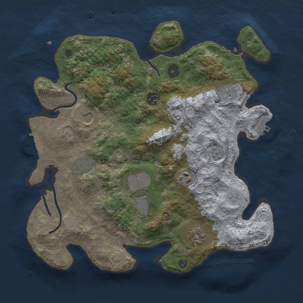 Rust Map: Procedural Map, Size: 3500, Seed: 236170921, 16 Monuments