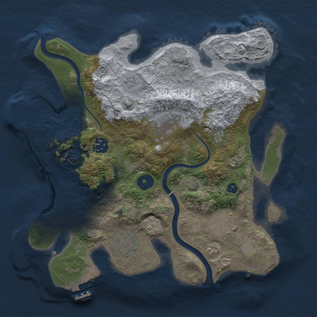 Rust Map: Procedural Map, Size: 3000, Seed: 57583, 11 Monuments