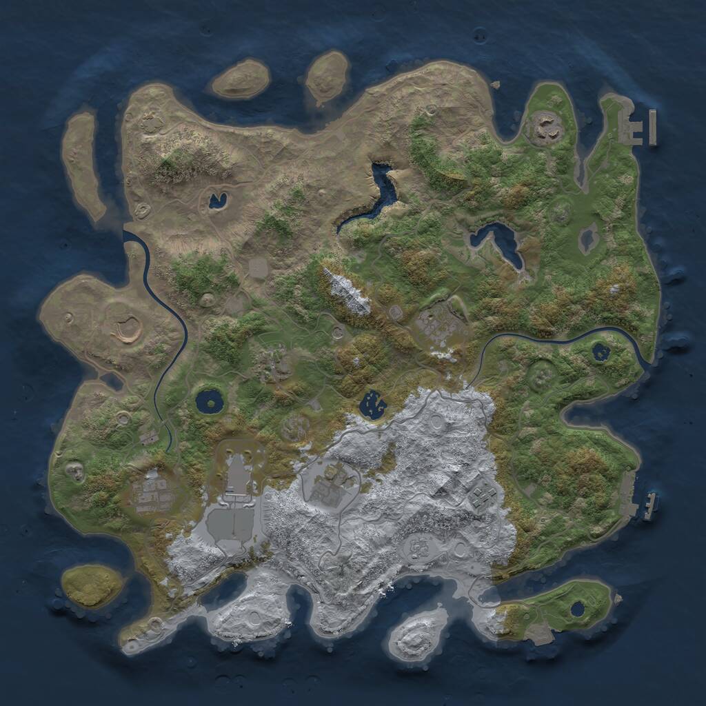 Rust Map: Procedural Map, Size: 4000, Seed: 1662401855, 15 Monuments