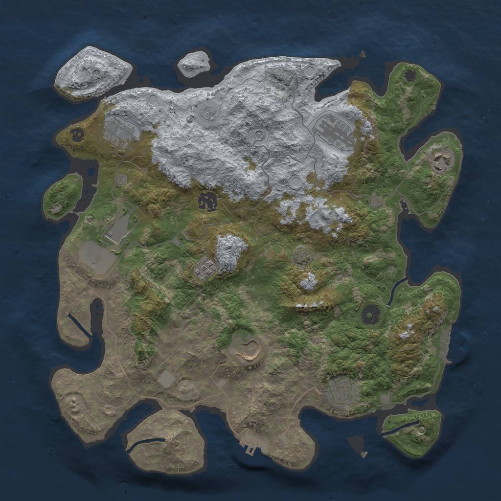 Rust Map: Procedural Map, Size: 3750, Seed: 13046280, 16 Monuments