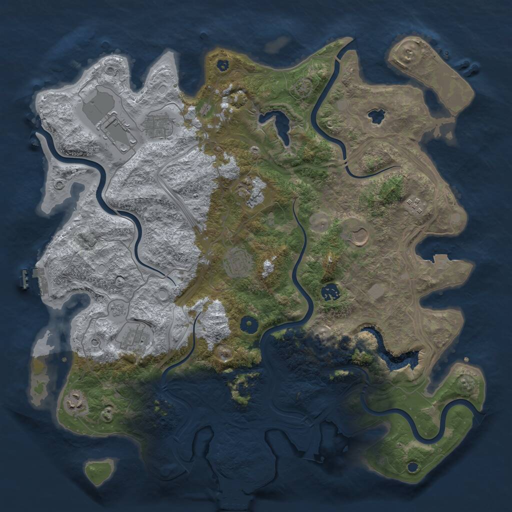 Rust Map: Procedural Map, Size: 4250, Seed: 972736103, 15 Monuments