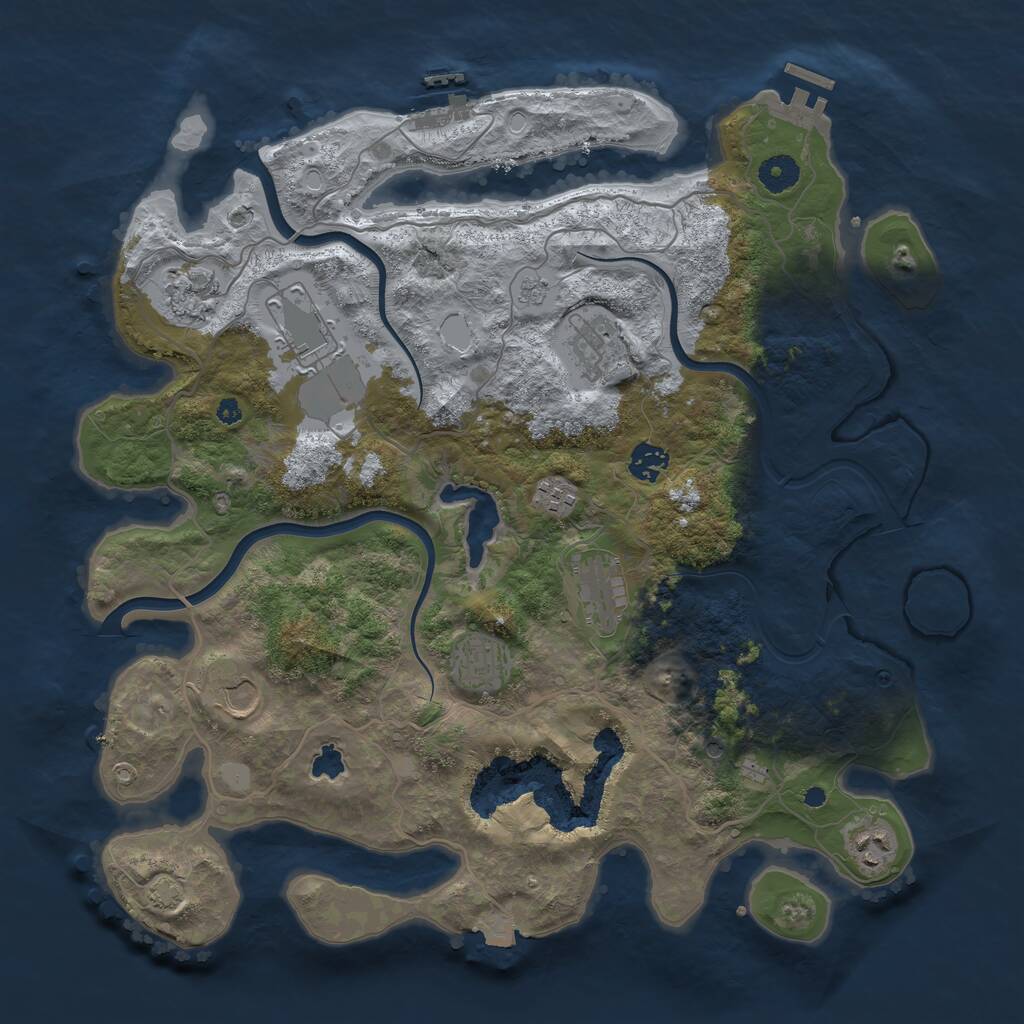Rust Map: Procedural Map, Size: 4000, Seed: 279584569, 15 Monuments