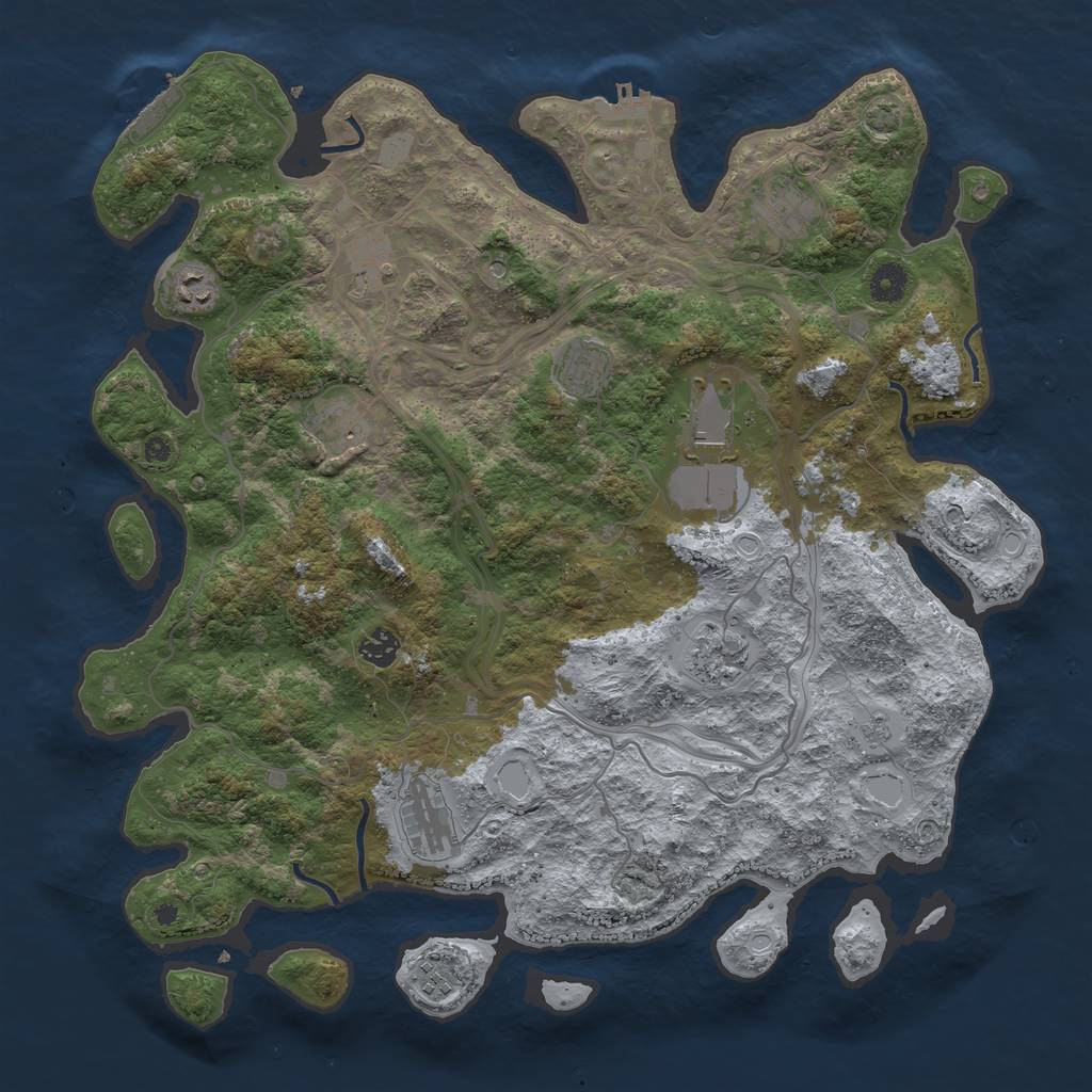 Rust Map: Procedural Map, Size: 4250, Seed: 998043, 18 Monuments