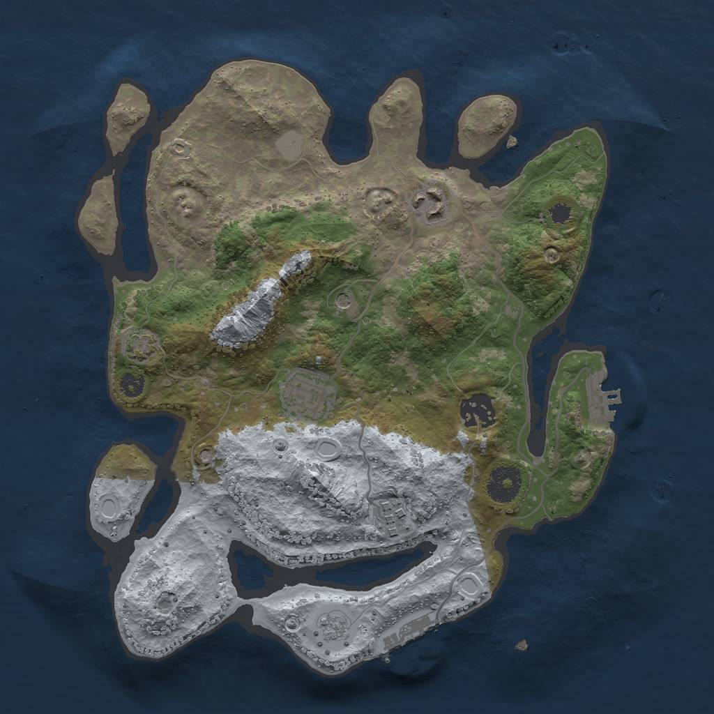 Rust Map: Procedural Map, Size: 3000, Seed: 850, 12 Monuments