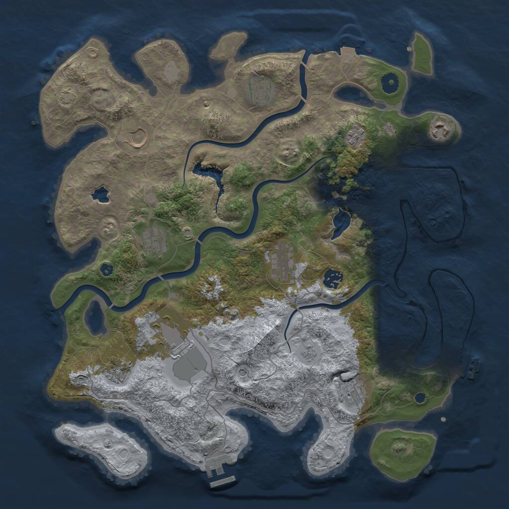 Rust Map: Procedural Map, Size: 4000, Seed: 48491897, 16 Monuments