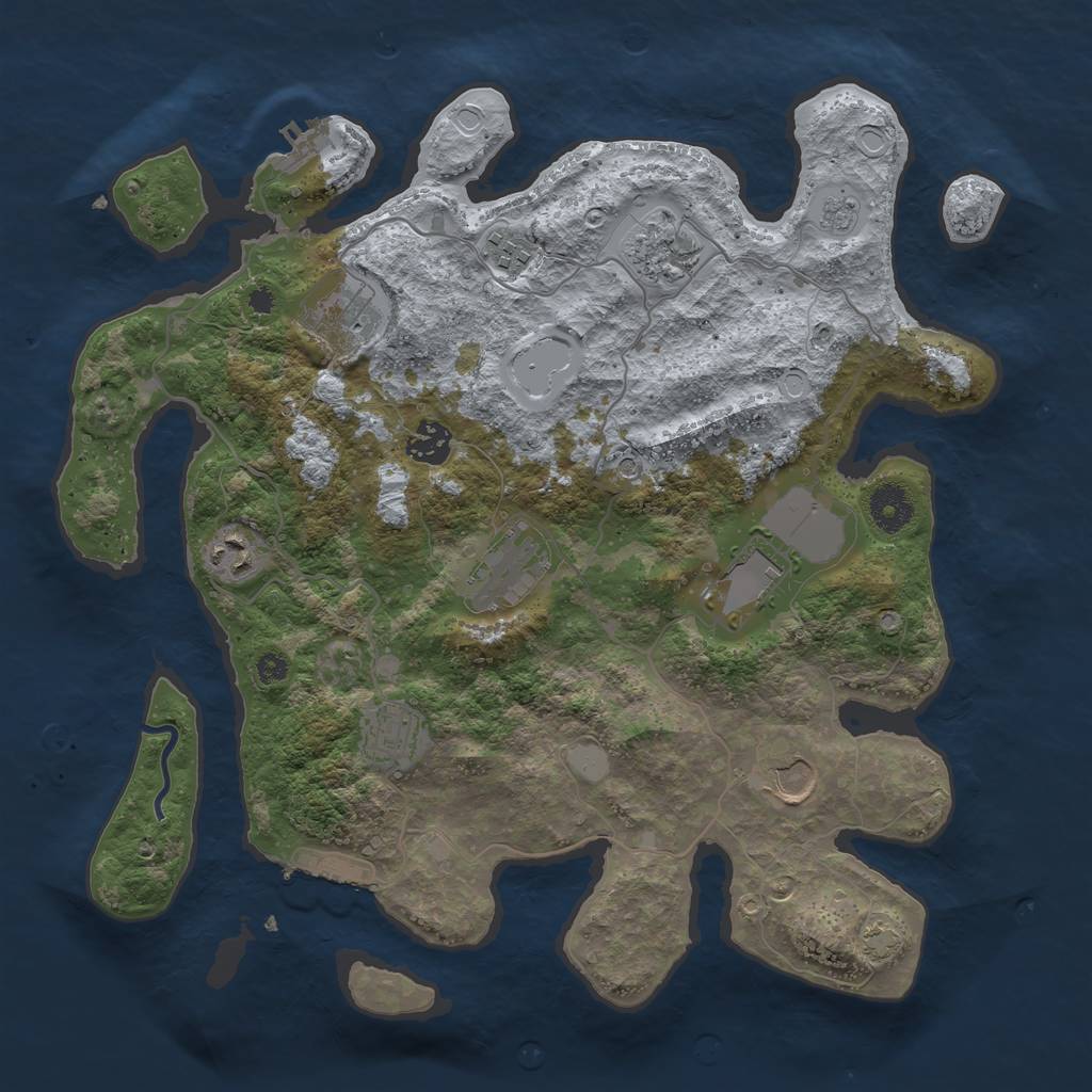Rust Map: Procedural Map, Size: 3650, Seed: 20006744, 17 Monuments