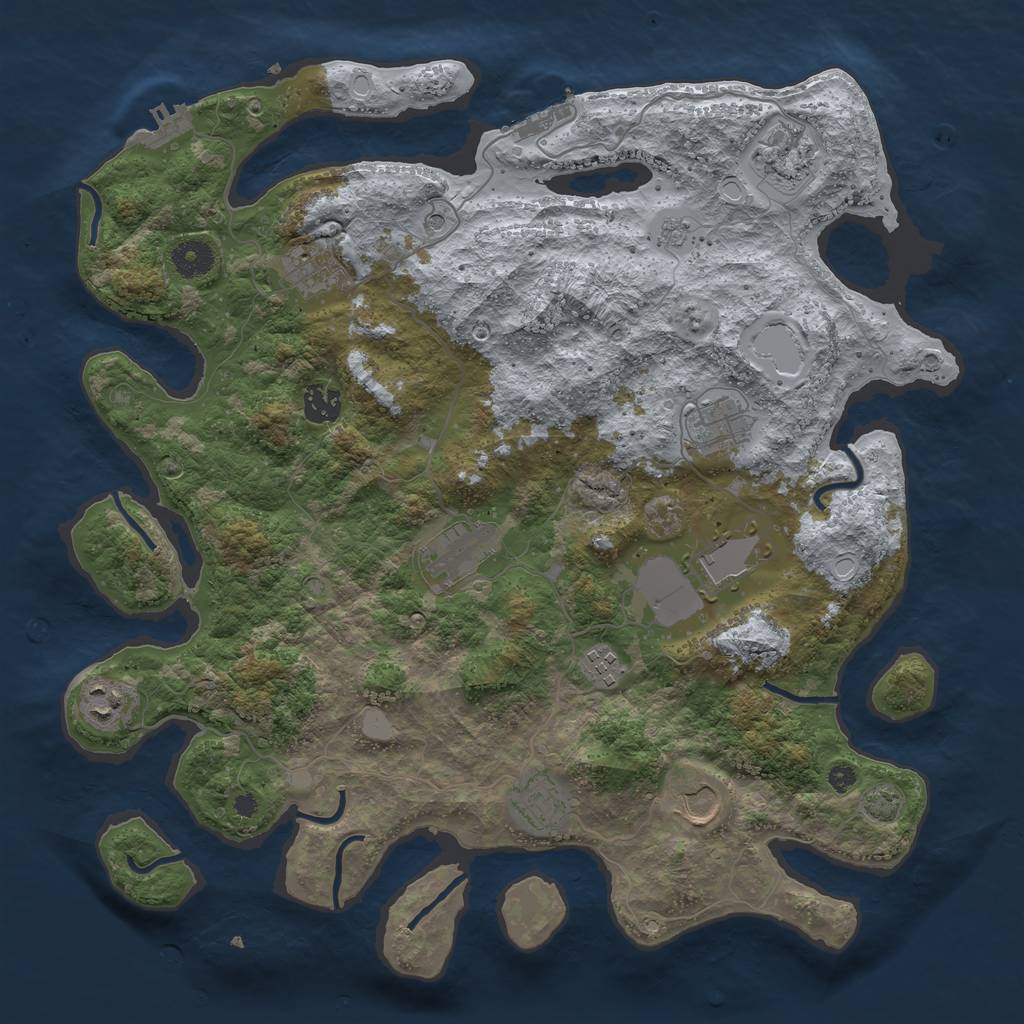 Rust Map: Procedural Map, Size: 3900, Seed: 56578783, 18 Monuments