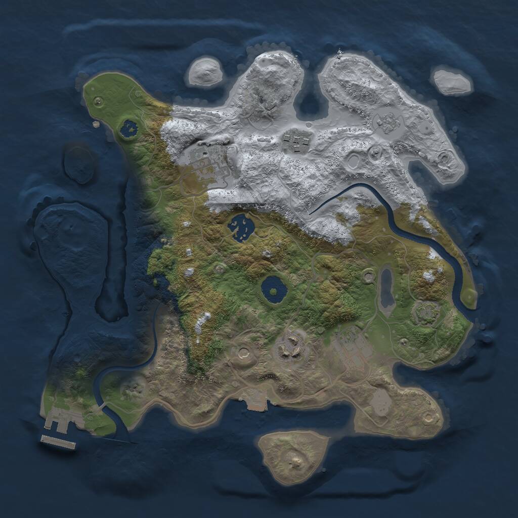 Rust Map: Procedural Map, Size: 3000, Seed: 661222179, 10 Monuments