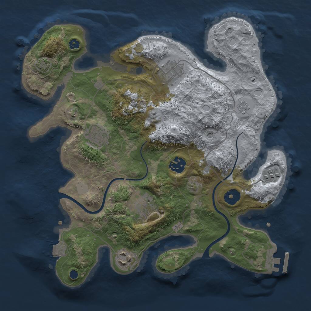 Rust Map: Procedural Map, Size: 3000, Seed: 931094810, 11 Monuments