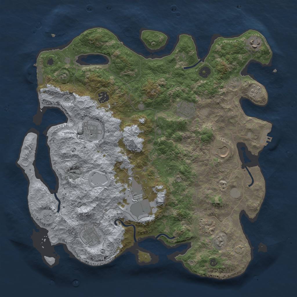 Rust Map: Procedural Map, Size: 3900, Seed: 19465998, 17 Monuments