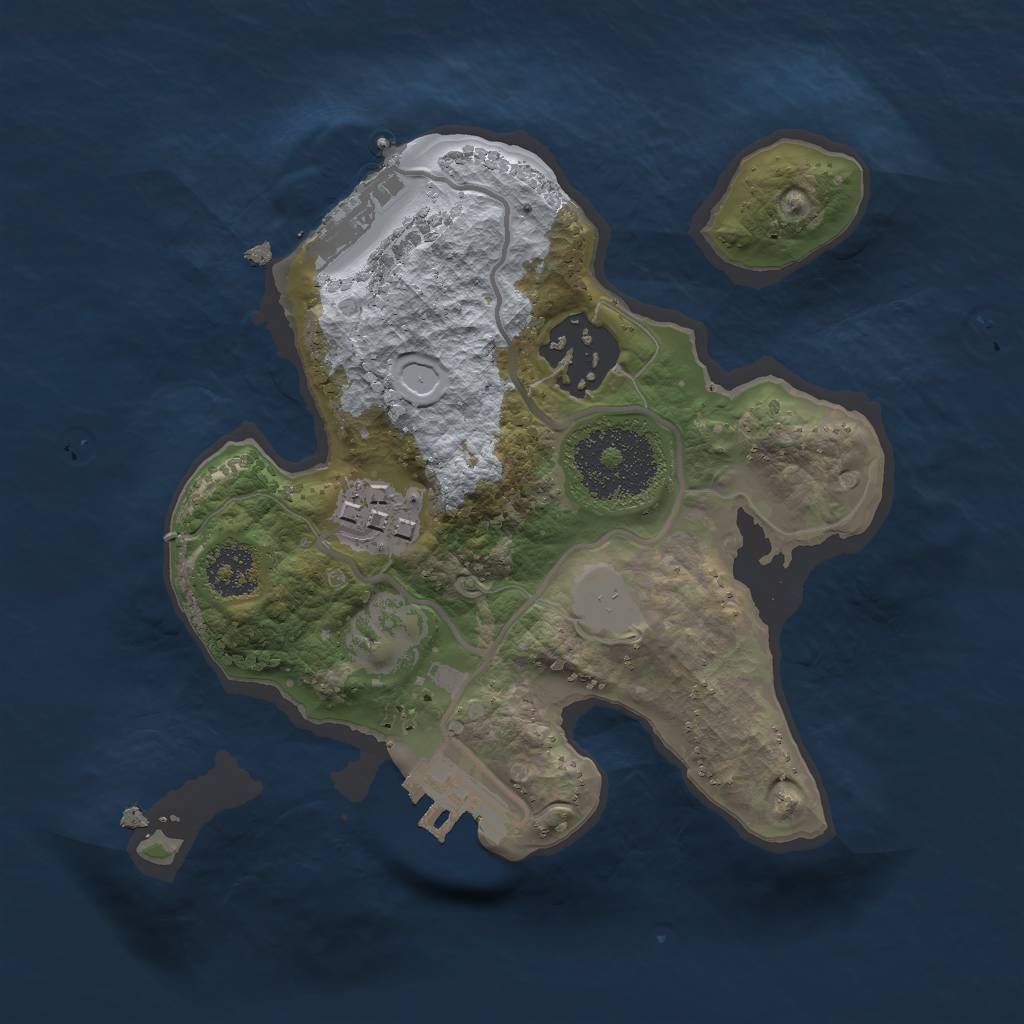 Rust Map: Procedural Map, Size: 2000, Seed: 64853161, 7 Monuments