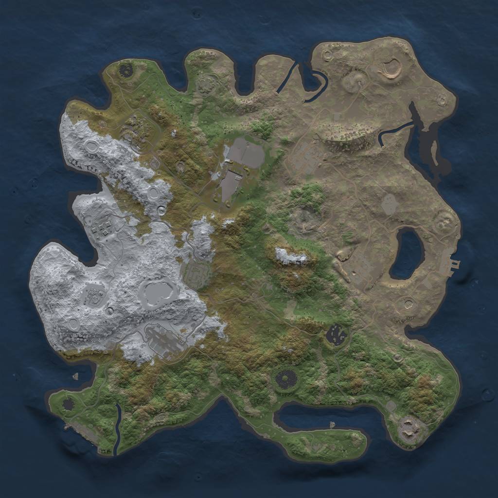 Rust Map: Procedural Map, Size: 3700, Seed: 47892331, 18 Monuments