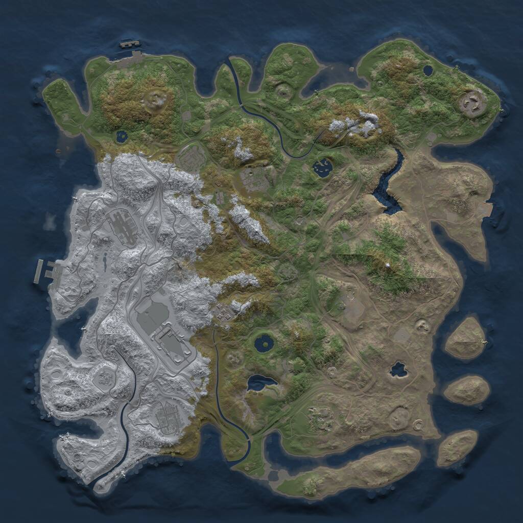 Rust Map: Procedural Map, Size: 4300, Seed: 24265833, 16 Monuments