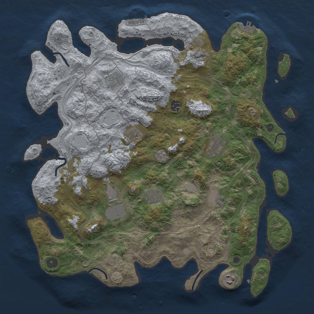 Rust Map: Procedural Map, Size: 4250, Seed: 13953872, 17 Monuments