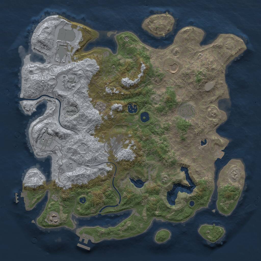Rust Map: Procedural Map, Size: 4000, Seed: 990238, 15 Monuments