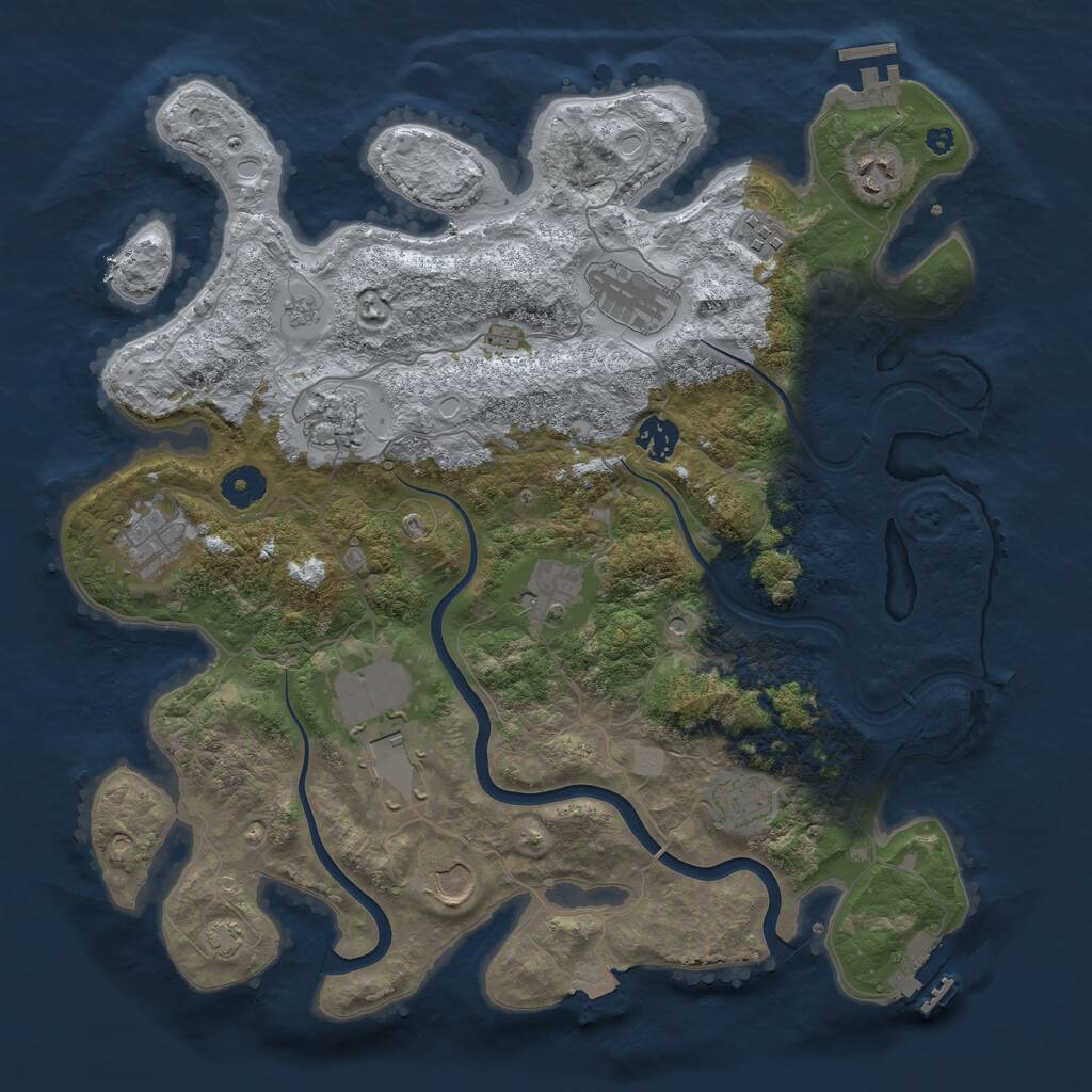 Rust Map: Procedural Map, Size: 3850, Seed: 16578716, 16 Monuments