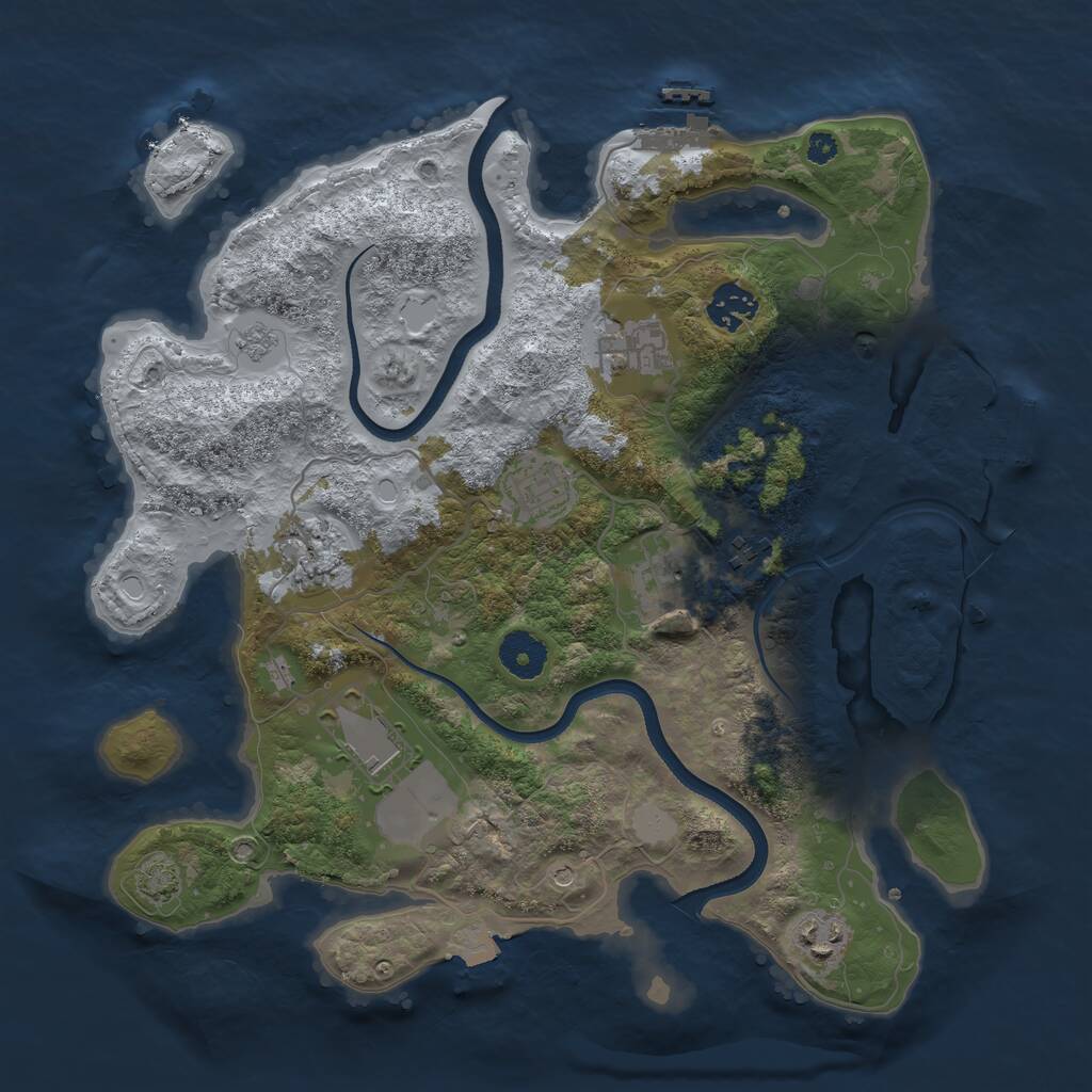 Rust Map: Procedural Map, Size: 3500, Seed: 79392697, 14 Monuments