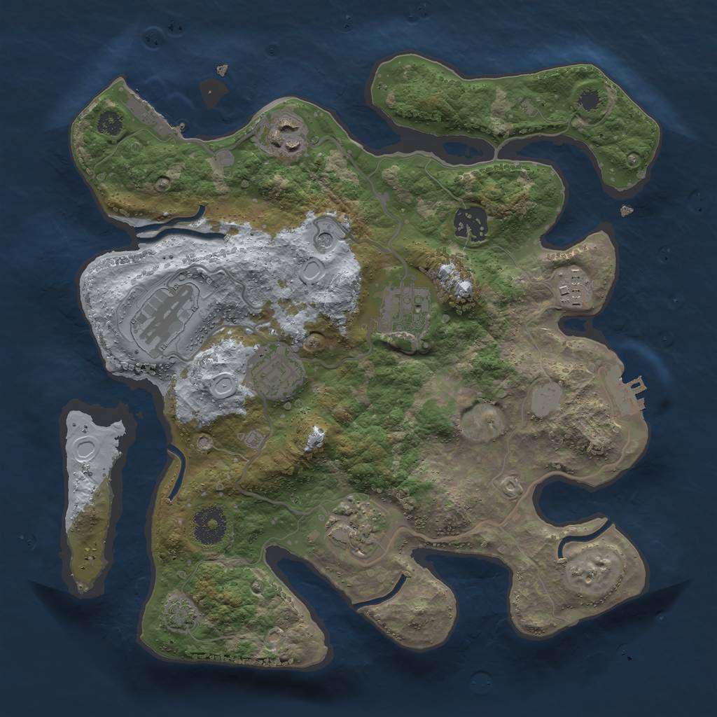 Rust Map: Procedural Map, Size: 3000, Seed: 512784454, 14 Monuments