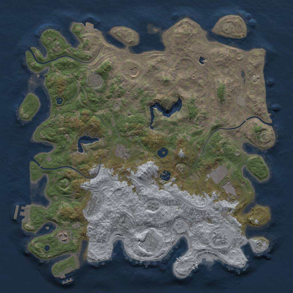 Rust Map: Procedural Map, Size: 4250, Seed: 366587137, 16 Monuments