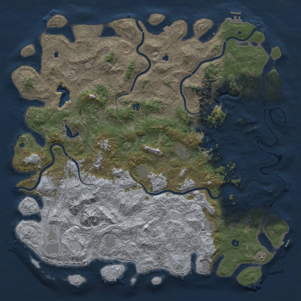 Rust Map: Procedural Map, Size: 6000, Seed: 96881540, 17 Monuments