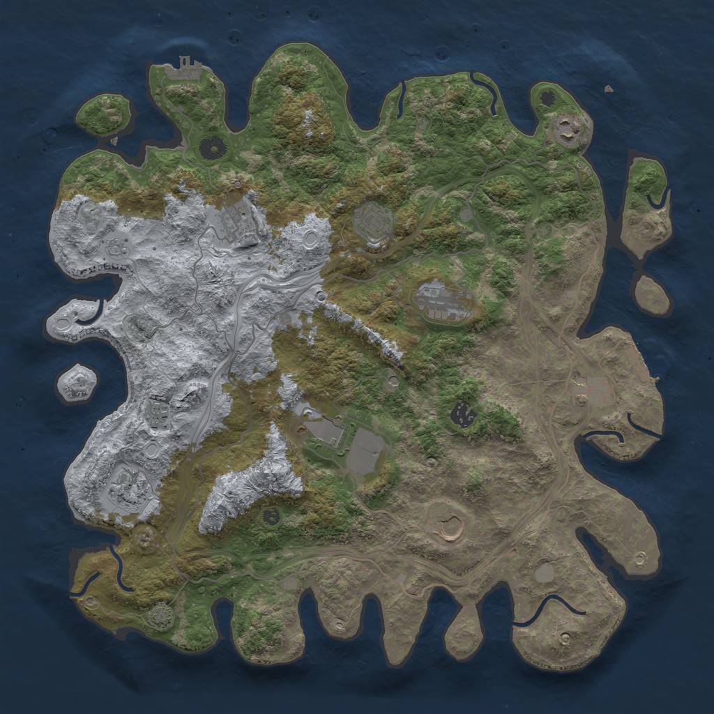 Rust Map: Procedural Map, Size: 4250, Seed: 195762755, 18 Monuments