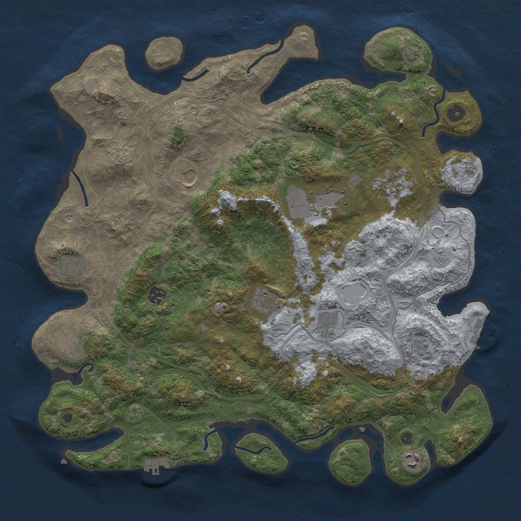 Rust Map: Procedural Map, Size: 4500, Seed: 95435933, 18 Monuments