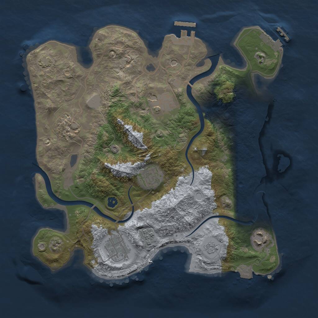 Rust Map: Procedural Map, Size: 3000, Seed: 4567546, 12 Monuments