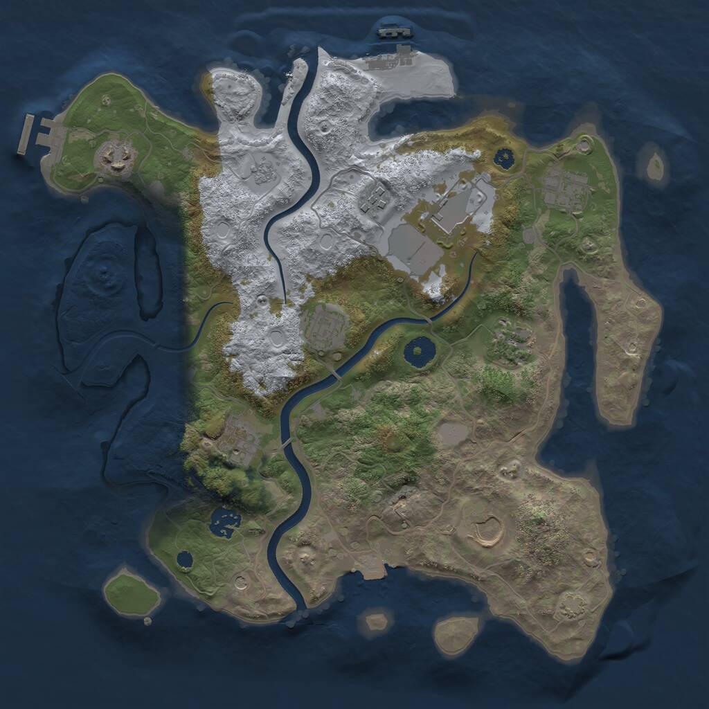 Rust Map: Procedural Map, Size: 3500, Seed: 287851303, 15 Monuments