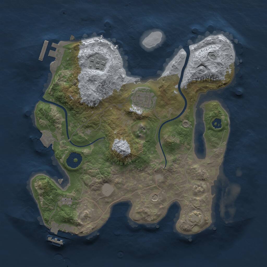 Rust Map: Procedural Map, Size: 2600, Seed: 118304116, 7 Monuments