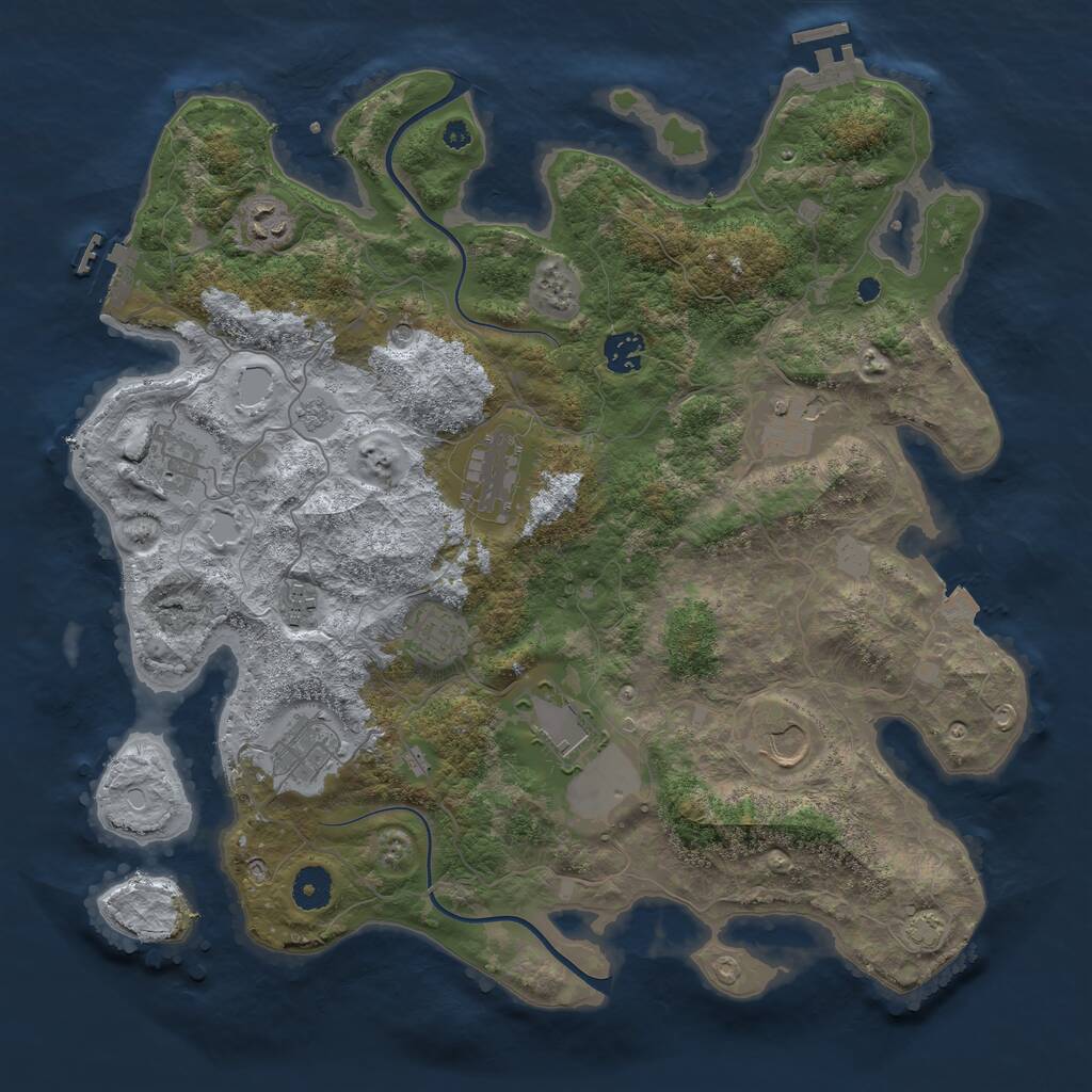 Rust Map: Procedural Map, Size: 3900, Seed: 7109363, 16 Monuments