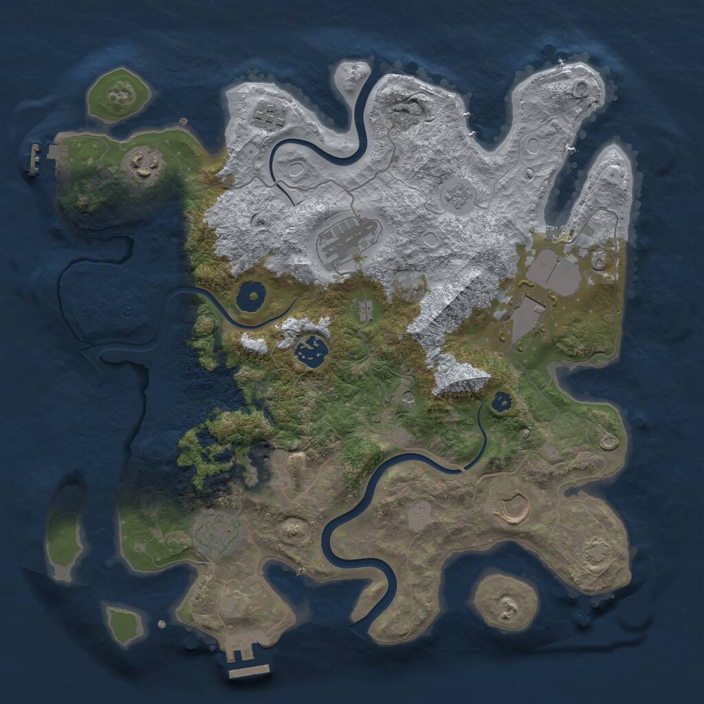 Rust Map: Procedural Map, Size: 3500, Seed: 3492246, 14 Monuments