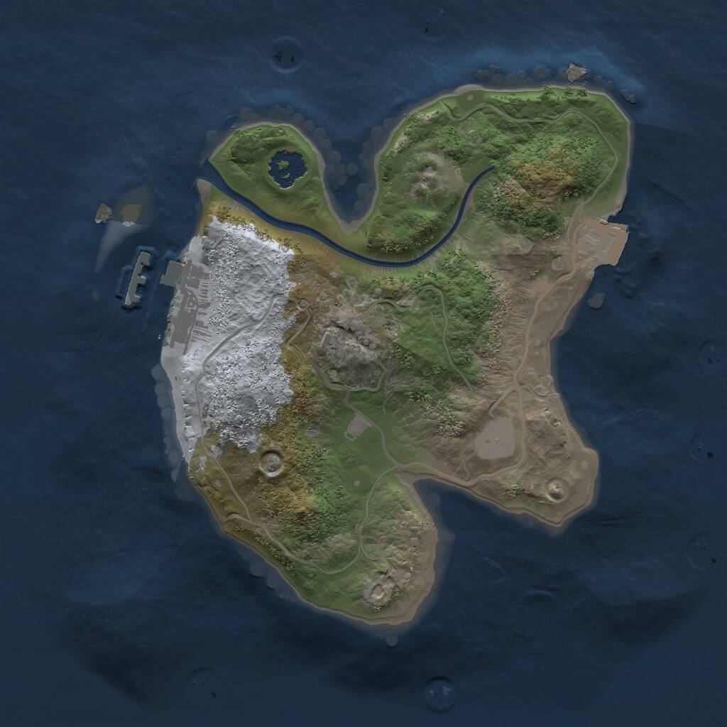 Rust Map: Procedural Map, Size: 2000, Seed: 20230613, 2 Monuments