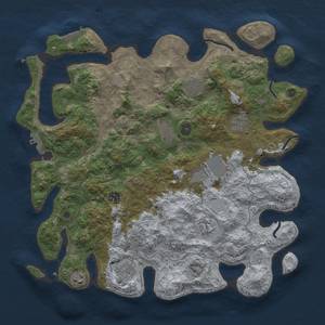 Thumbnail Rust Map: Procedural Map, Size: 4100, Seed: 45325, 17 Monuments