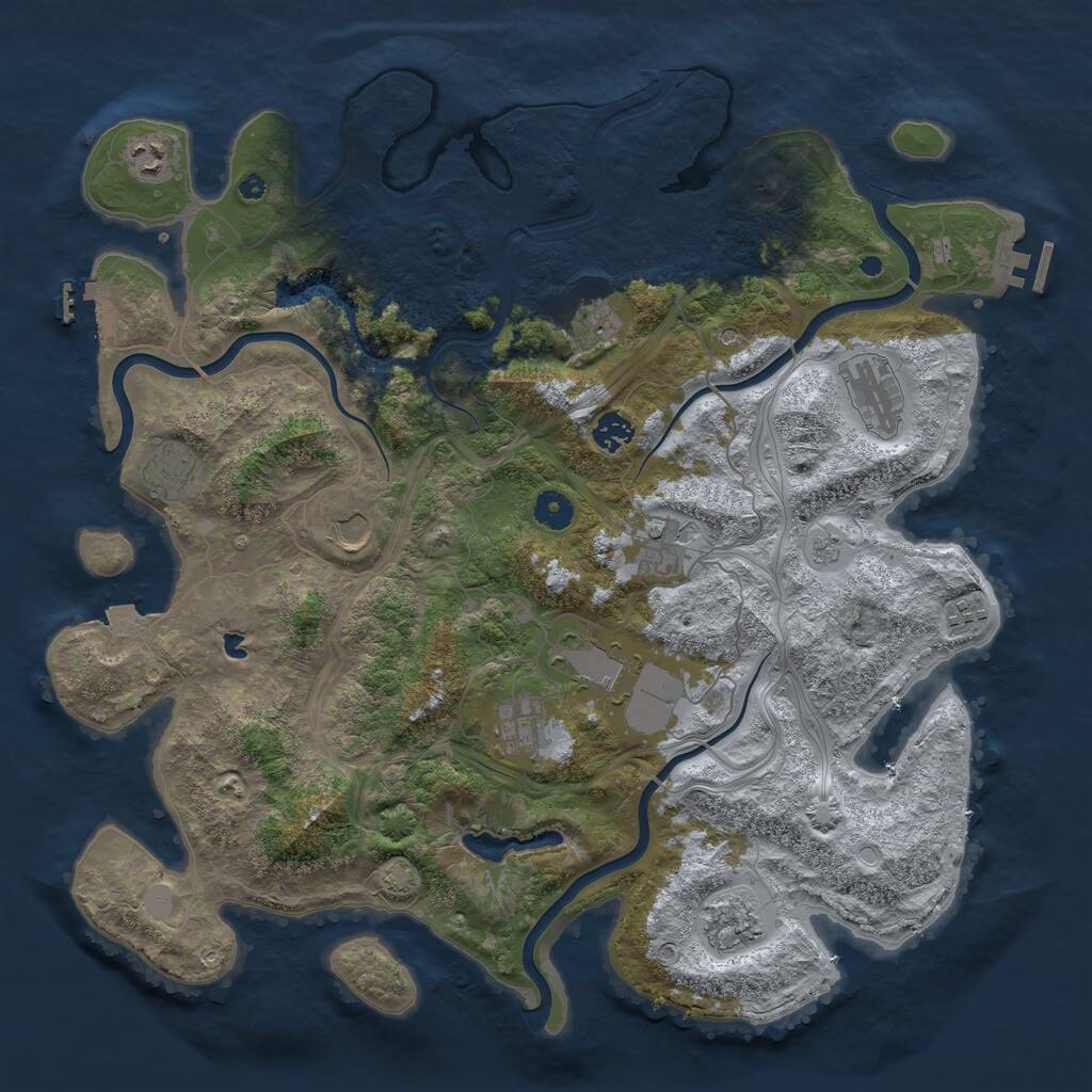 Rust Map: Procedural Map, Size: 4250, Seed: 836283, 17 Monuments