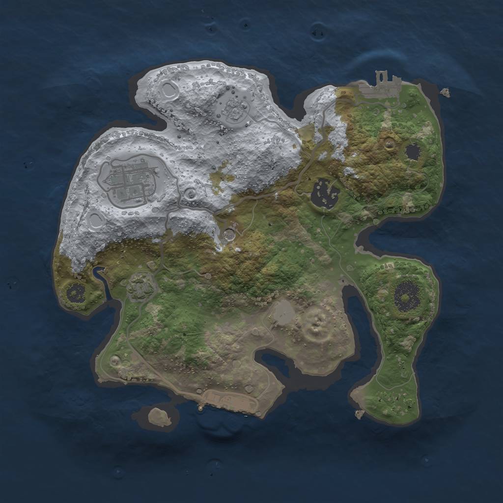 Rust Map: Procedural Map, Size: 2600, Seed: 73958704, 10 Monuments