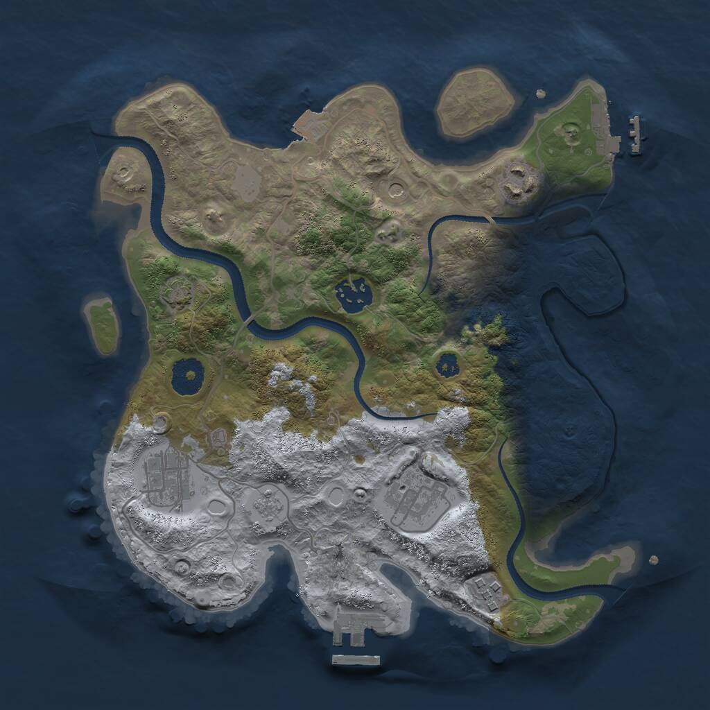 Rust Map: Procedural Map, Size: 3000, Seed: 387379985, 11 Monuments