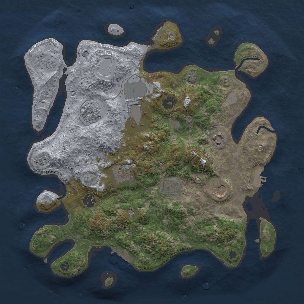 Rust Map: Procedural Map, Size: 3500, Seed: 1456598826, 16 Monuments