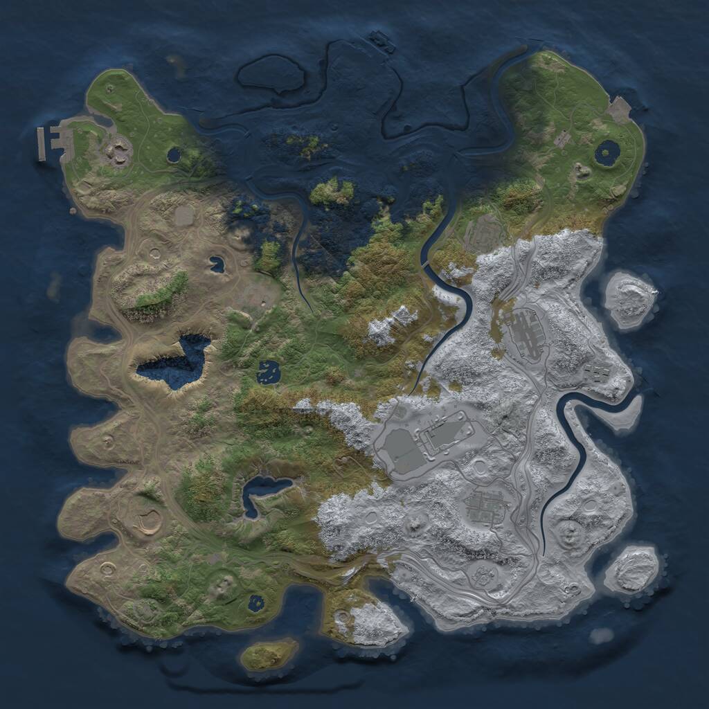 Rust Map: Procedural Map, Size: 4250, Seed: 73256038, 15 Monuments