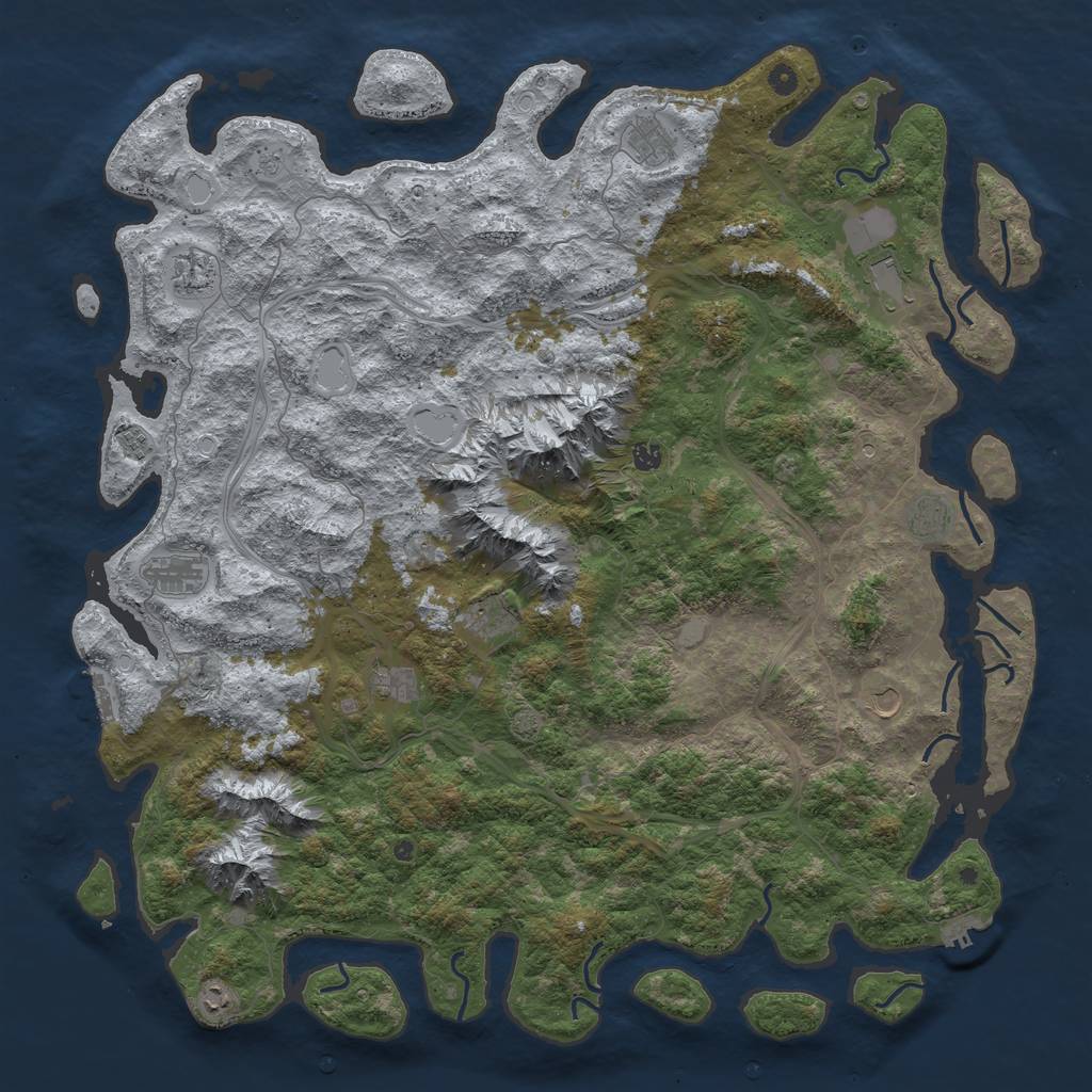 Rust Map: Procedural Map, Size: 5500, Seed: 98908098, 19 Monuments