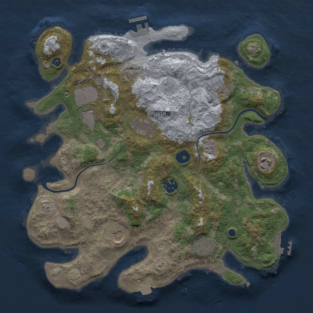 Rust Map: Procedural Map, Size: 3500, Seed: 1931523678, 14 Monuments