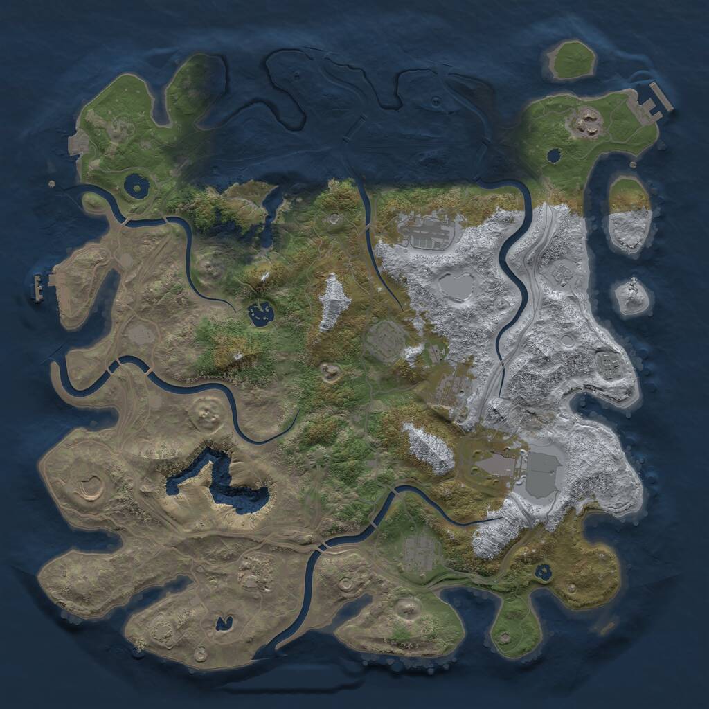 Rust Map: Procedural Map, Size: 4250, Seed: 96412677, 16 Monuments