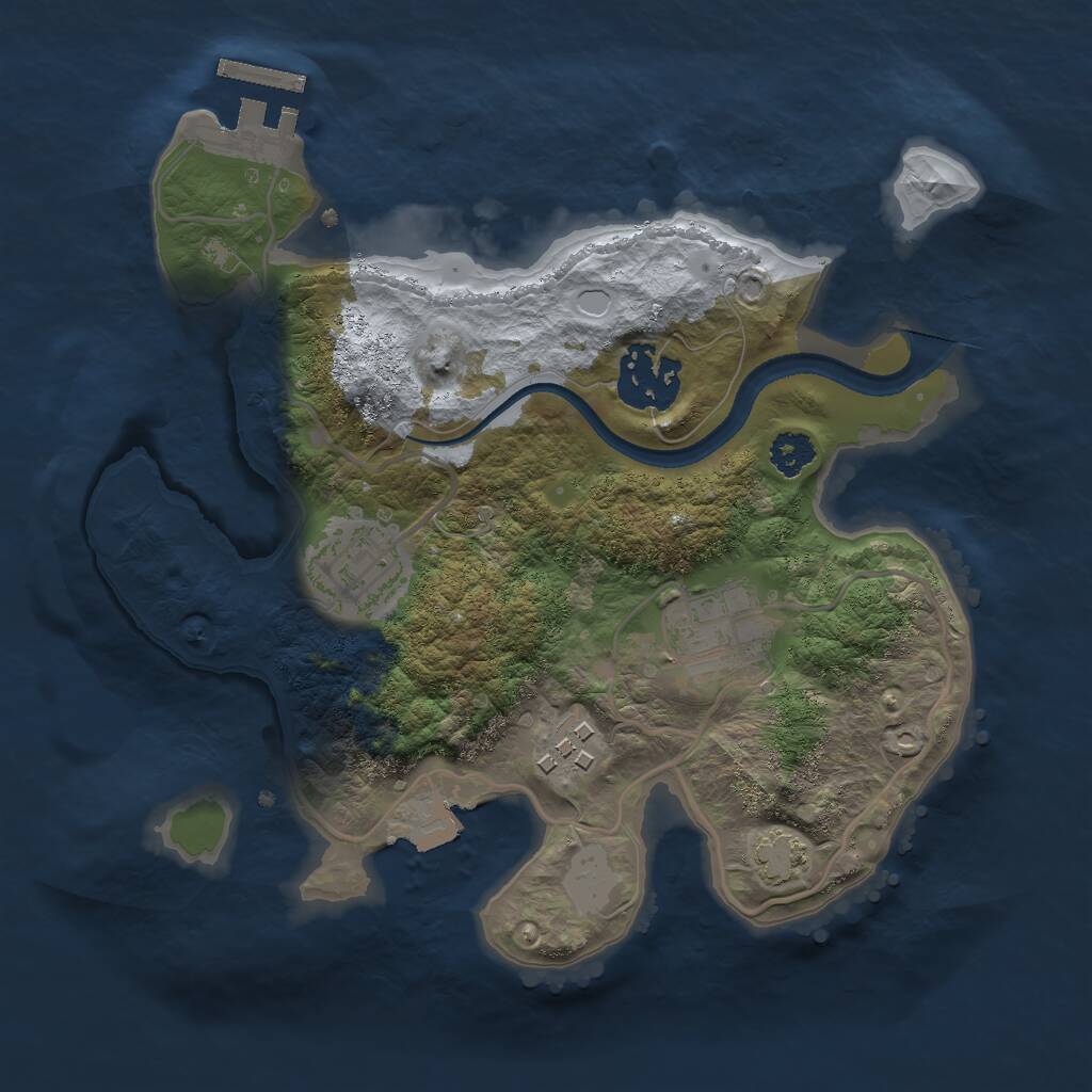Rust Map: Procedural Map, Size: 2500, Seed: 26949, 7 Monuments