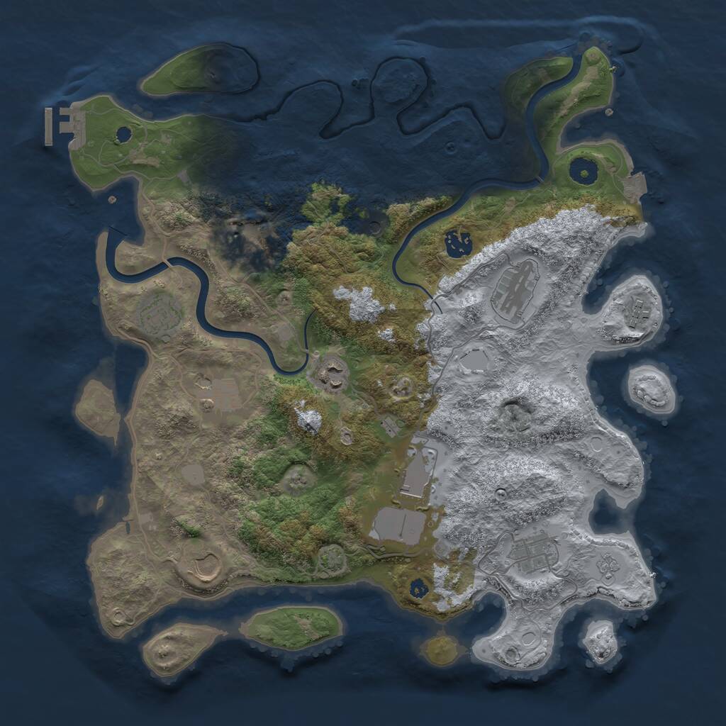 Rust Map: Procedural Map, Size: 3850, Seed: 11963284, 15 Monuments